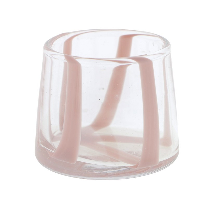 Home Society - Teelichthalter Twist - pink / white